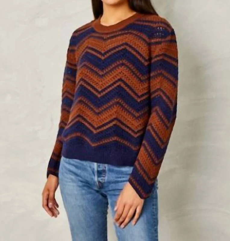 Weekend Deals That Please Ruby Sweater-Cotton-Navy Multi