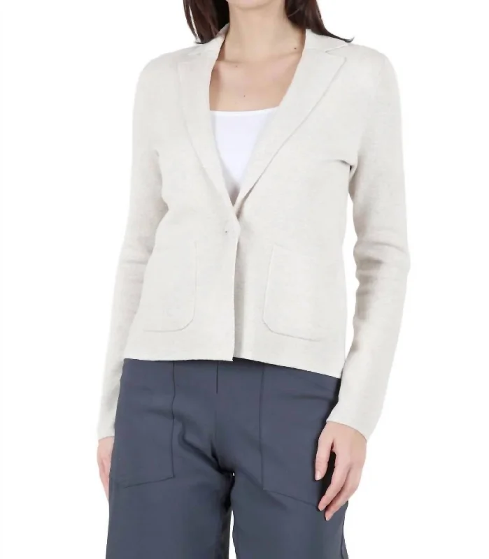 Weekend Bargains to Enjoy Fitted Notch Collar Cardigan In Champagne