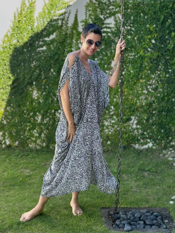 Reduced Rates Zebra Print Kaftan Dress