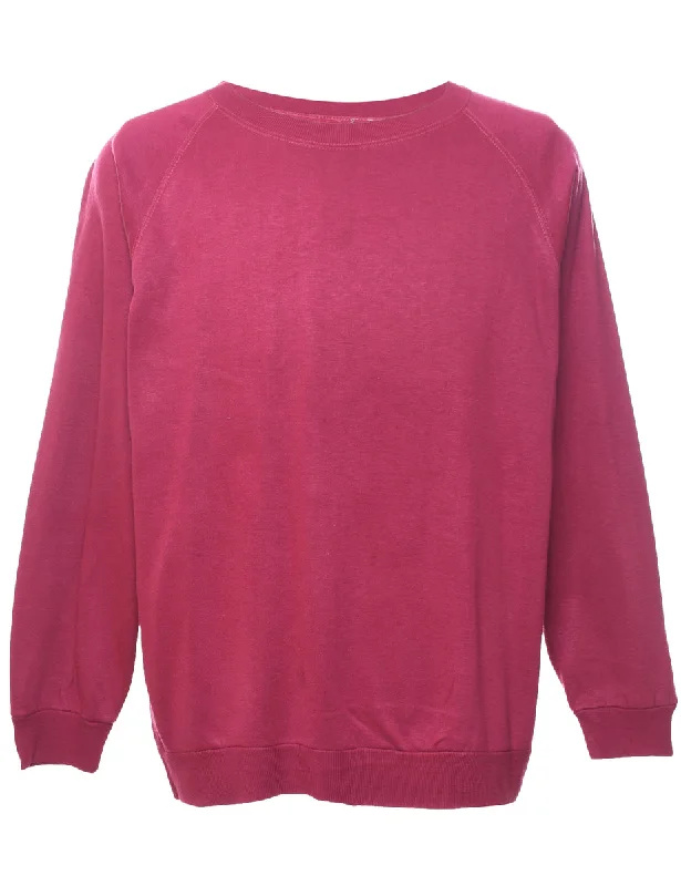 Pink Plain Sweatshirt - L