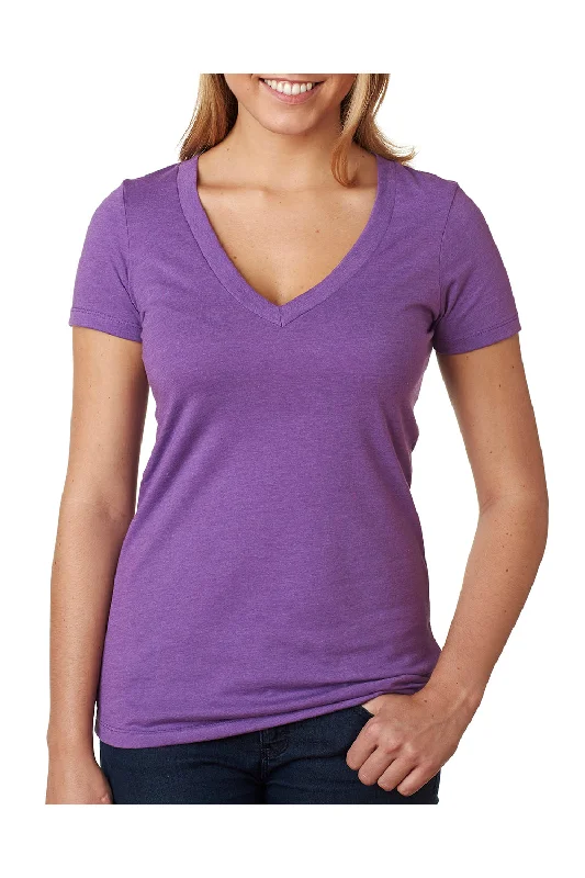 Weekend Savings Delight Next Level Womens CVC Jersey Short Sleeve V-Neck T-Shirt - Purple Berry - Closeout Weekend Savings Delight Next Level Womens CVC Jersey Short Sleeve V-Neck T-Shirt - Purple Berry - Closeout