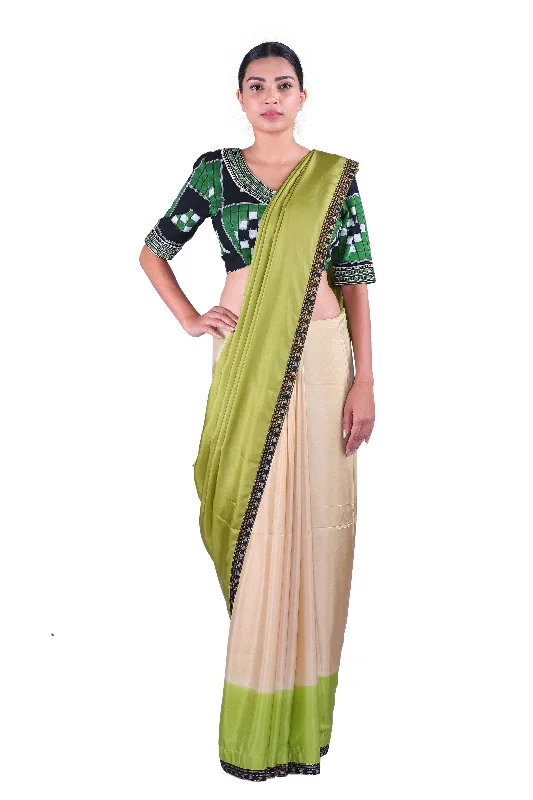 Green & Beige Saree