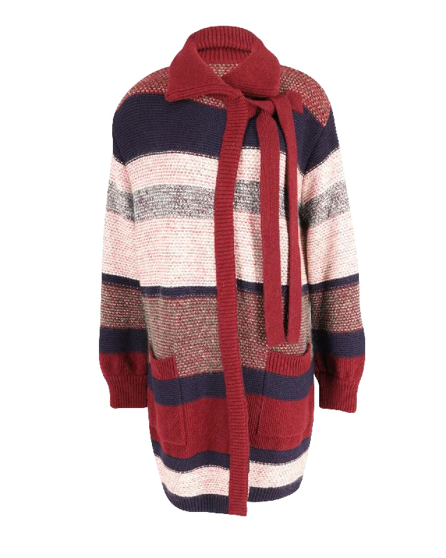 Clearance Sale Chloe Striped Cardigan in Multicolor Mohair