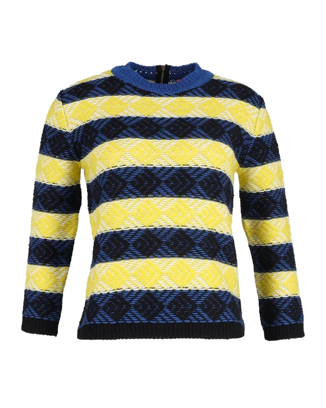 Weekend Deals That Dazzle MSGM Striped Patterned Sweater in Multicolor Wool