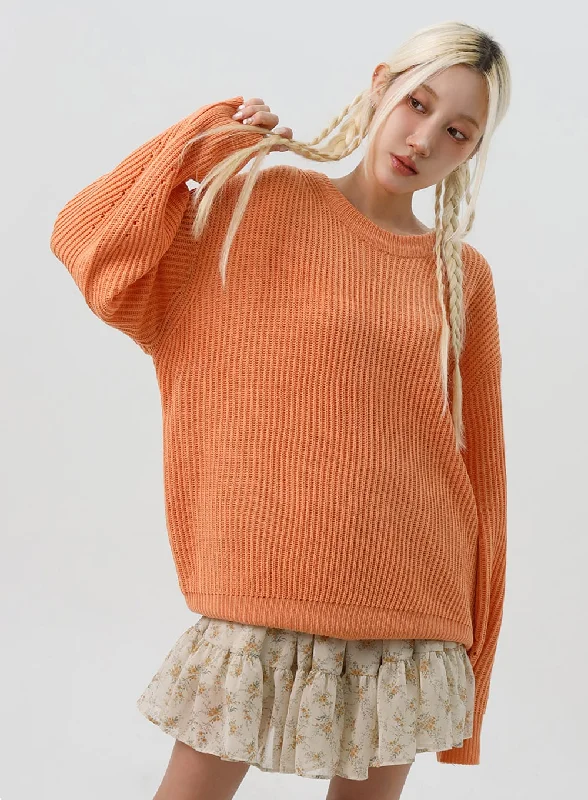 Weekend Offers That Shine Comfy Loose Fit Knit Sweater IS311