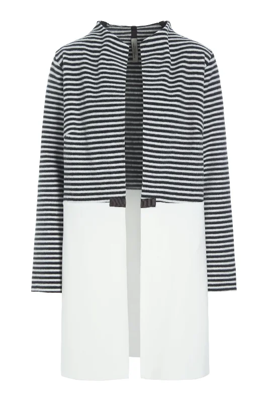 Weekend Savings Bonanza CARDIGAN 2 COLORED - 7133 - STRIPES B&W/OW