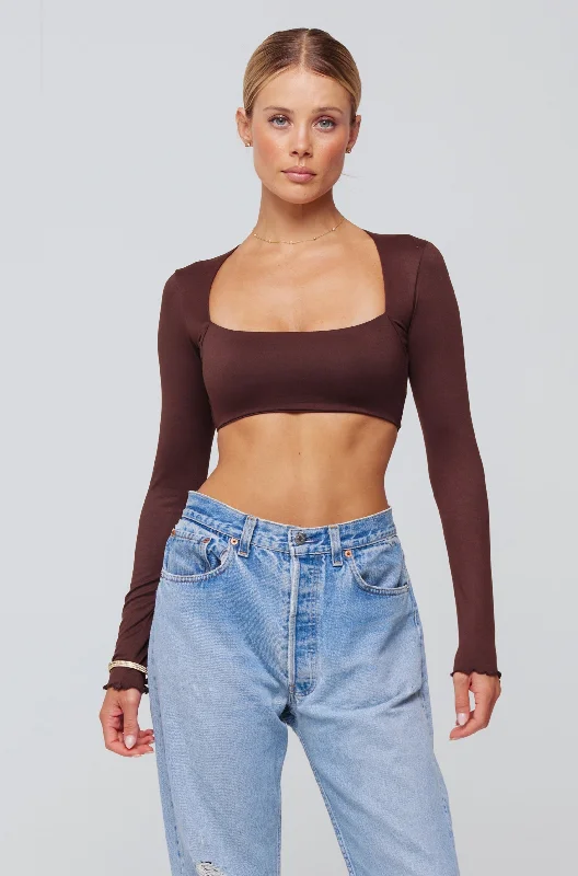 Don't Miss Out Emily Top in Chocolate