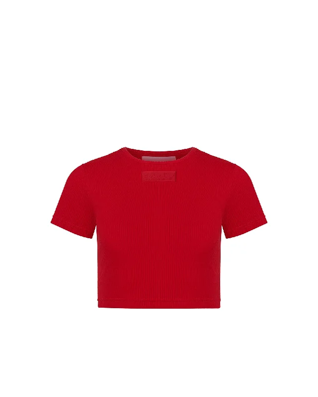 Weekend Deals That Sizzle Ribbed Crew Neck Crop Top