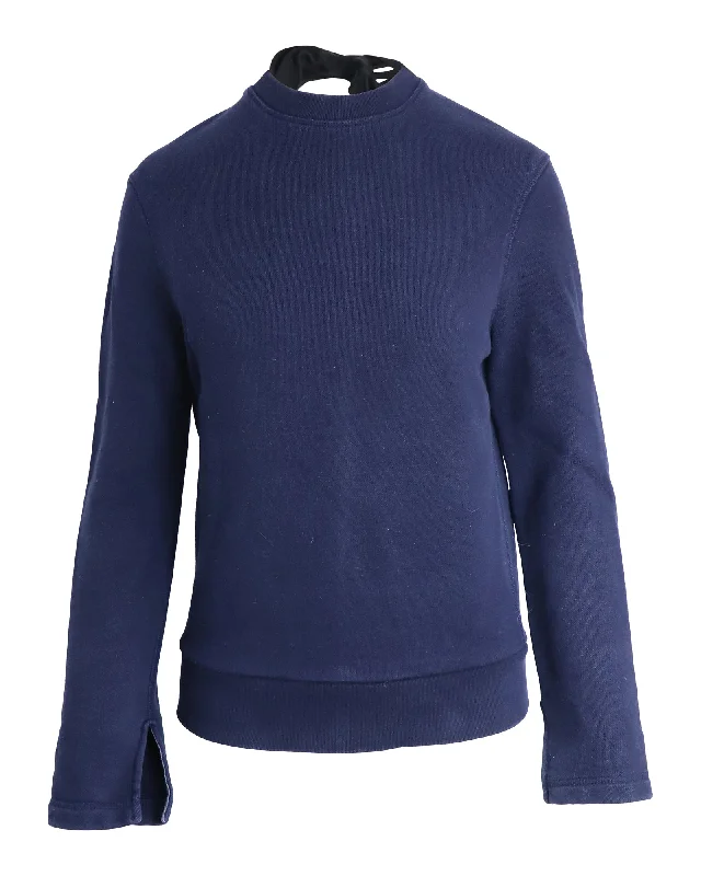 Weekend Savings Spectacular Joseph Knot Jersey Loop Back Sweater in Blue Cotton
