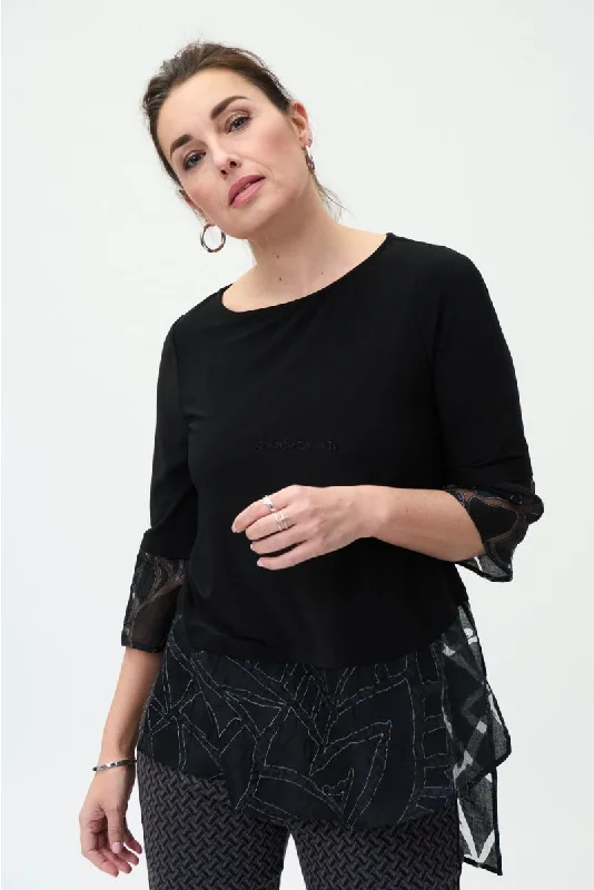 Extra Savings Joseph Ribkoff Sale, 224356 Black Tunic Top Additional 50% Off the Regular Price