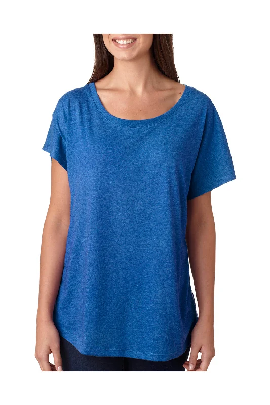 Best Seller Next Level Womens Dolman Jersey Short Sleeve Scoop Neck T-Shirt - Vintage Royal Blue - Closeout