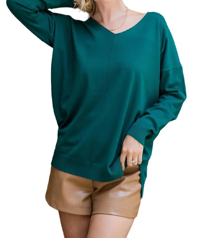 Instant Deal Oh How Sweet It Is Sweater Plus Size In Hunter Green