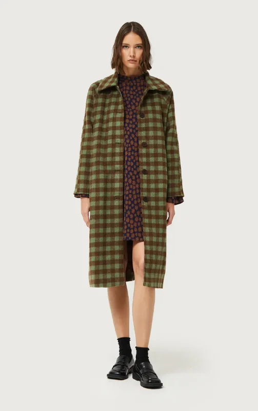 Weekend Savings Bonanza Green and Brown Plaid Coat