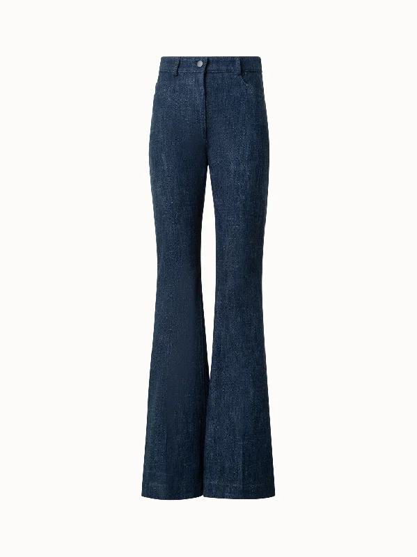 Flared Winter Denim Pants