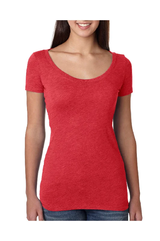 Savings Galore Next Level Womens Jersey Short Sleeve Scoop Neck T-Shirt - Vintage Red - Closeout