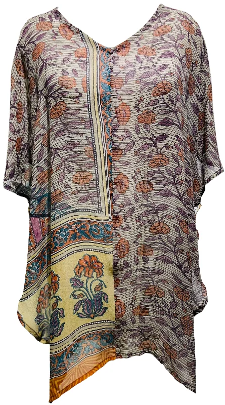Massive Deal PRG3378 Cynthia Lockhart Sheer Avatar Pure Silk Waterfall Top