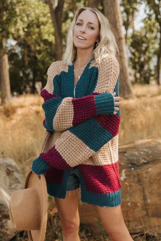Special Offer Jonah Chunky Knit Cardigan | Deep Topaz Multi