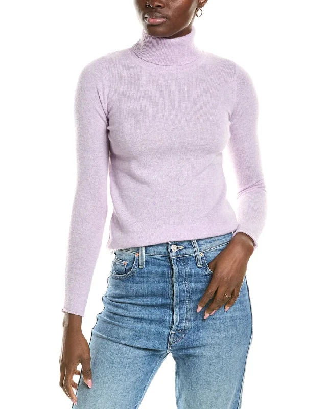 Super Discount sofiacashmere Roll Cuff & Hem Turtleneck Sweater