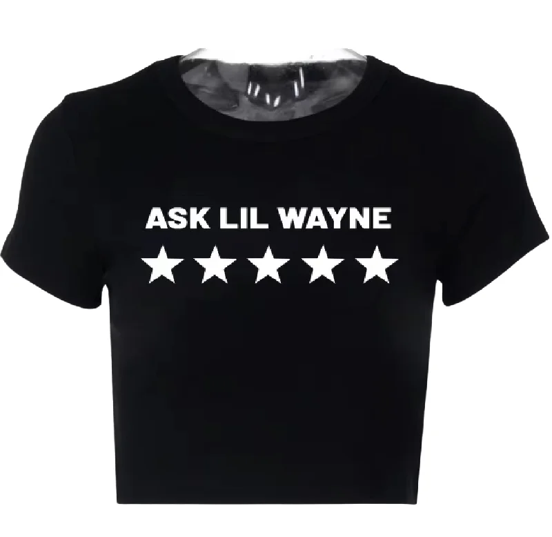 Extra Discount Ask Lil Wayne Black Crop Top