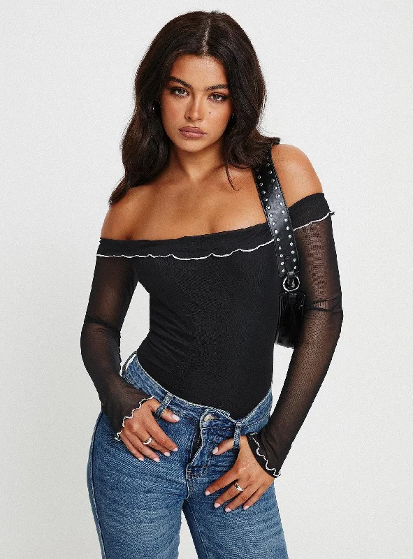 Arsema Off The Shoulder Bodysuit Black