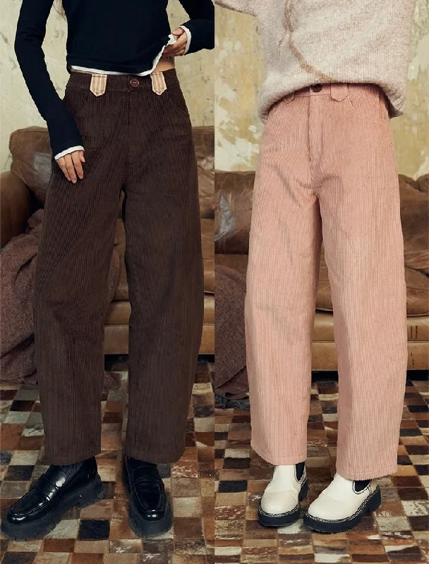 Corduroy cropped pants