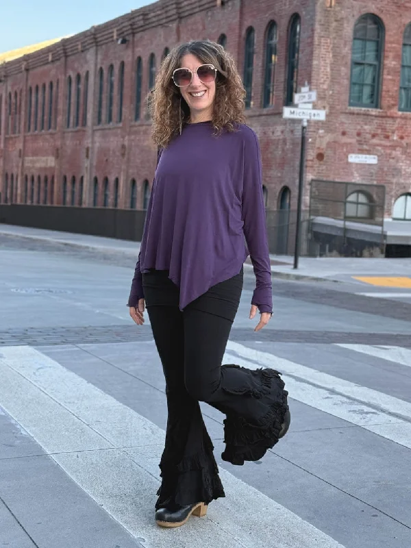 Weekend Offers That Dazzle Long Sleeve Asymmetrical Top