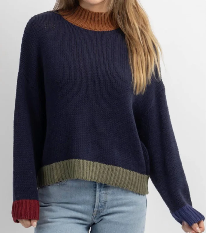 Epic Value Bennett Combo Sweater In Navy