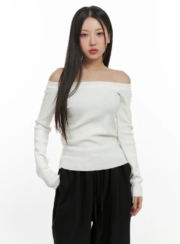 Midnight Madness Elegant Off Shoulder Knit Top CN415