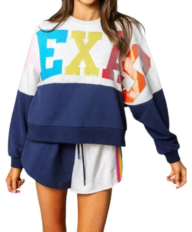 Unmissable Sale Texas Queen Colorblock Sweatshirt In Multi-Colored