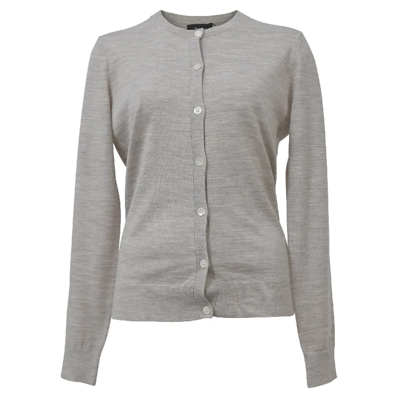 Weekend Discounts to Delight Theory Regal Buttoned Cardigan in Beige Wool