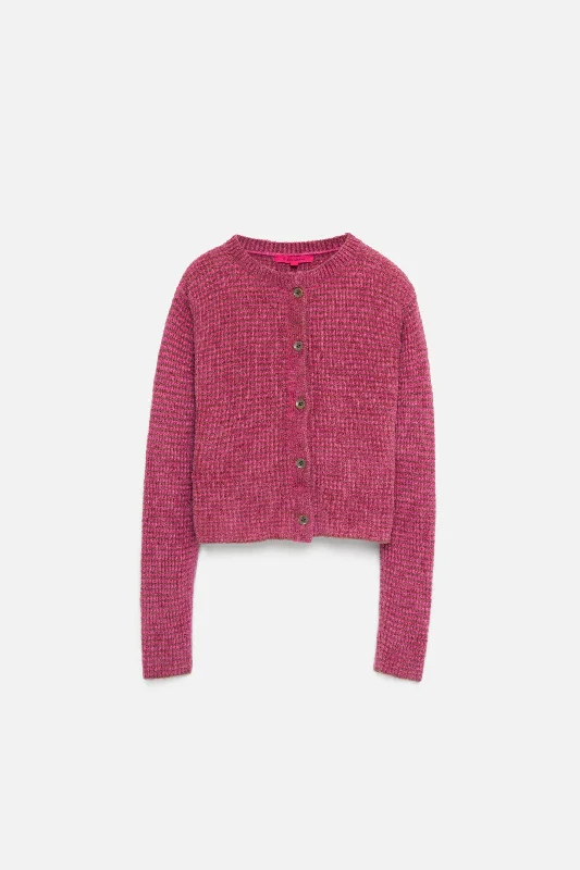 Chenille Rib Stripe Women's Cardi