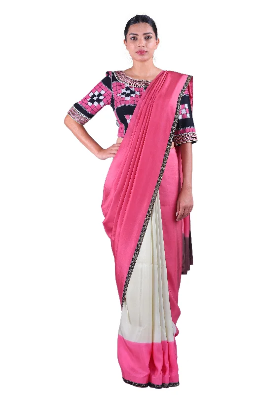 Pink & Beige Saree