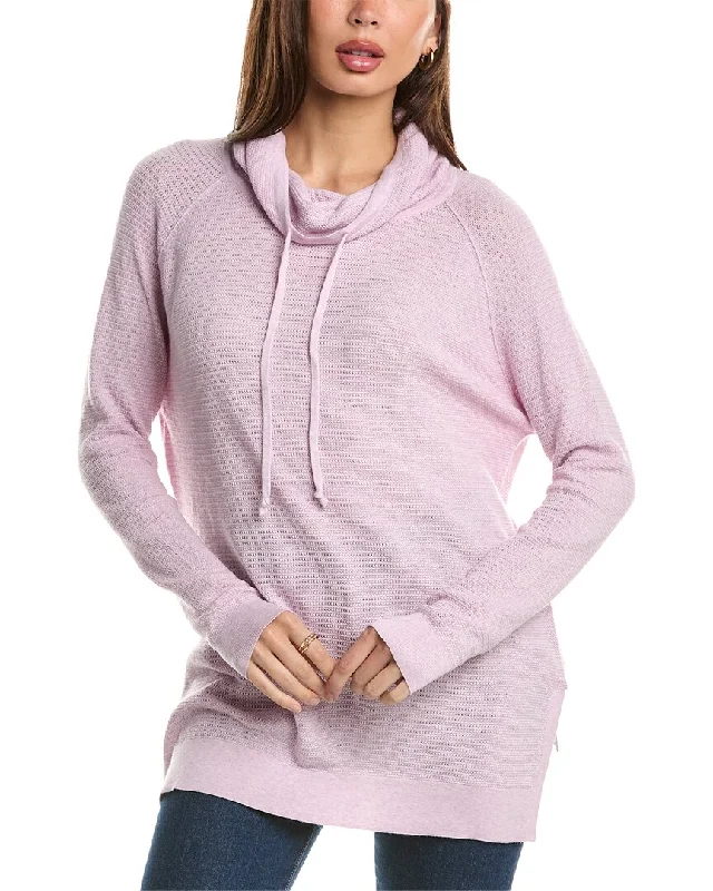 Pay Less Forte Cashmere Thermal Drawstring Funnel Cashmere-Blend Sweater