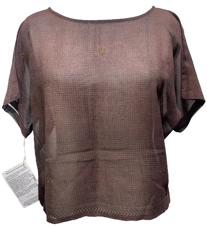 Cash Savings PRG4178 Sheer Avatar Pure Silk Boxy Top