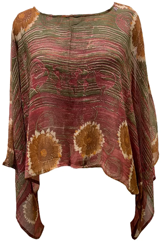 Year-End Clearance PRG5534  Sheer Avatar Pure Silk Kimono-Sleeved Top
