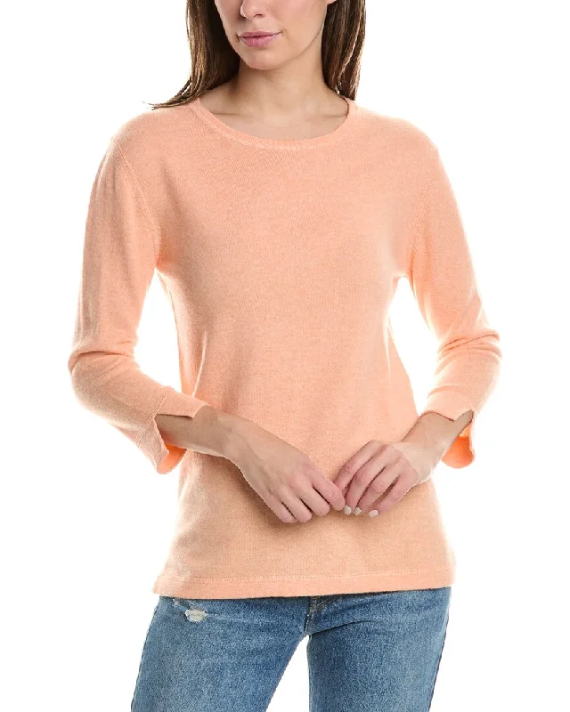 Online Deal Forte Cashmere 3/4-Sleeve Crew Cashmere Sweater