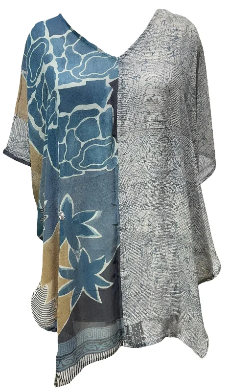 Weekend Savings Spree PRG5165 Sheer Avatar Pure Silk Waterfall Top
