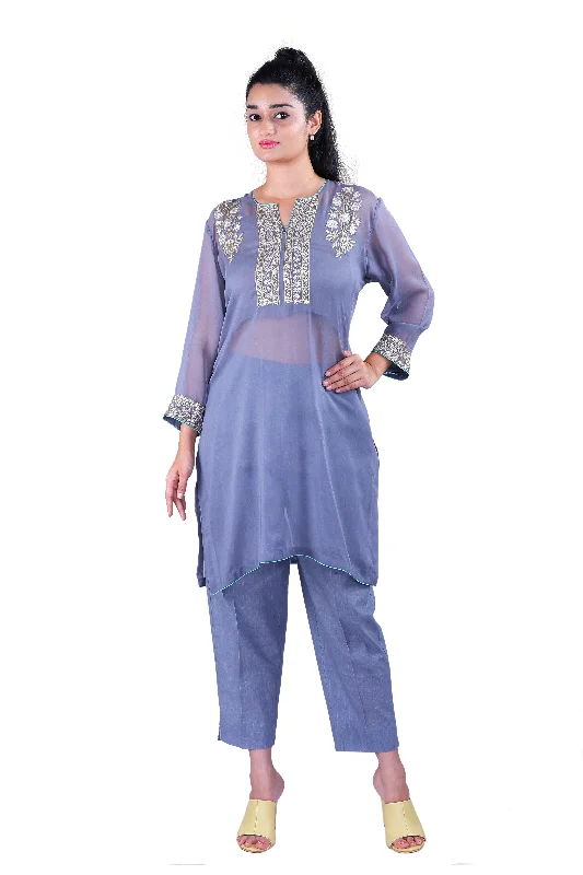 Grey Georgette kurta