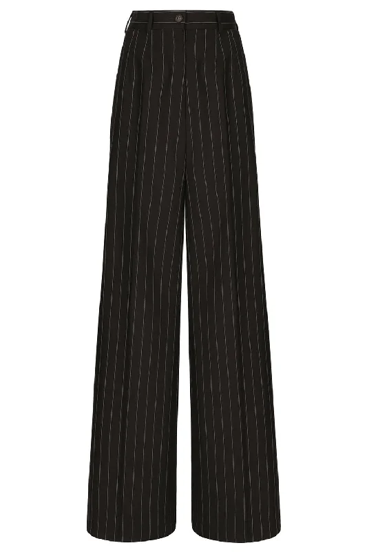 Pinstriped Wide Leg Pant