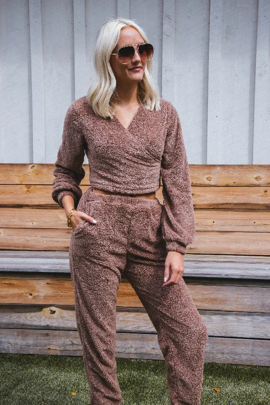 Limited Offer Mind You Surplice Top, Mocha | Sadie & Sage