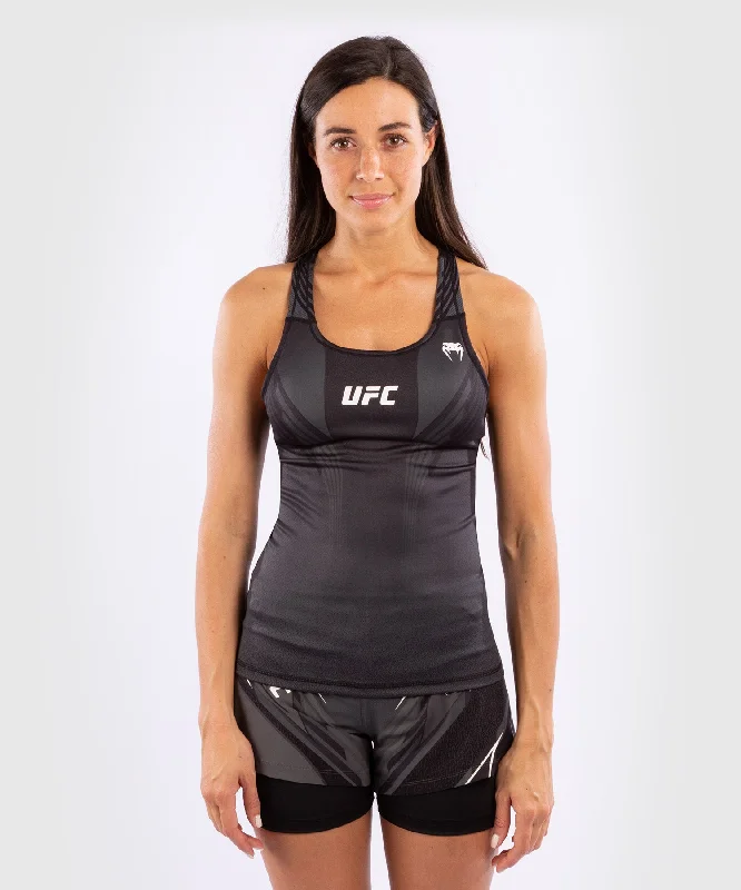Now Available UFC Venum Authentic Fight Night Women's fitted Tank with shelf Bra - Black