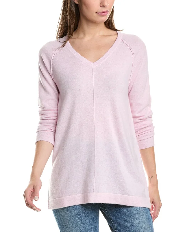 Price Drop Forte Cashmere Easy Raglan V-Neck Cashmere Sweater