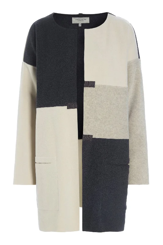 Weekend Discounts to Enjoy CARDIGAN PATCH - 7161 - SOFT BLACK/SAND/KIT