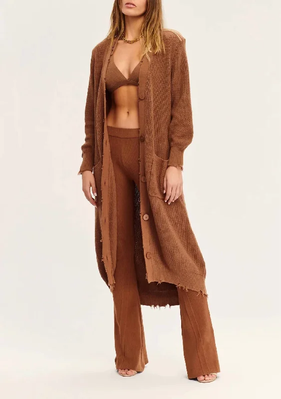 Weekend Wonders Await! Amanda Cardigan In Cognac