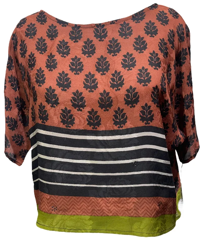 Weekend Deals That Amaze PRG4579 Sheer Avatar Pure Silk Boxy Top