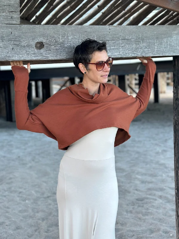Big Savings Bamboo Fleece Cropped Cowl Top