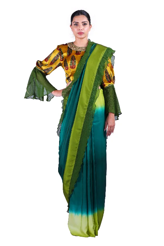 Green silk Saree