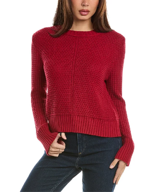 Big Deal Hannah Rose Honeycomb Knit Cashmere-Blend Sweater