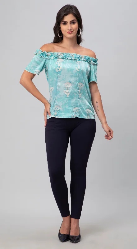 Low Cost Satin Off Shoulder Top