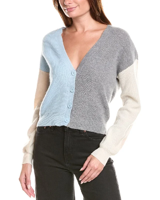 Great Bargain 27 Miles Malibu Colorblock Cropped Cashmere Cardigan